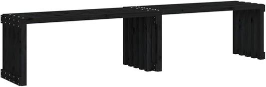 Patio Bench Extendable Black 83.7"x15.9"x17.7" Solid Wood Pine,Extendable Solid Pine Wood Garden Bench for Outdoor Patio Terrace Lawn Patio Furniture & Accessories