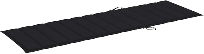 Foldable Sun Lounger Black Solid Acacia Wood 78.7 x 24 x 11.8 in Outdoor Chaise Lounge with 4-Position Backrest - Photo 9