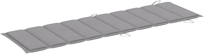 Foldable Sun Lounger Set of 2, Solid Acacia Wood Outdoor Chaise Lounge with Grey Cushions - Photo 8