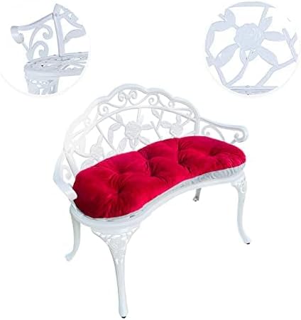 Mandolin Outdoor Park Garden Chair, All Chair Anti Rust Cast Aluminum Patio Yard Bench - Photo 5
