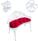 Mandolin Outdoor Park Garden Chair, All Chair Anti Rust Cast Aluminum Patio Yard Bench - Photo 5