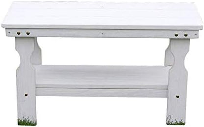 Amish Casual Heavy Duty Pressure Treated Wood Coffee Table in Semi-Solid White Stain - Crafted from Solid Pine by Amish Craftsmen in The USA