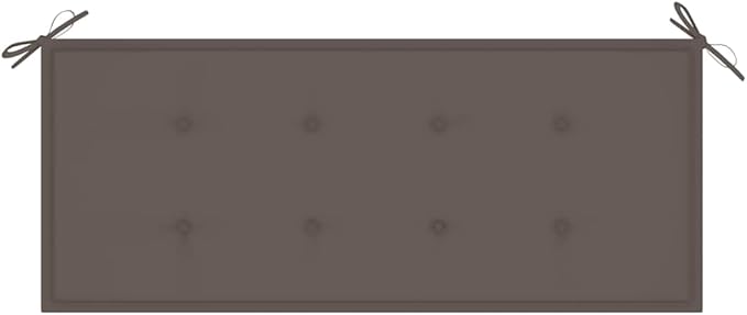 Brown Solid Acacia Wood Patio Bench with Polyester Cushion Medium Sturdy Outdoor Seating for Garden and Balcony