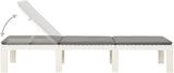 Sun Lounger with Cushion Plastic White Chaise Lounge Outdoor Chaise Lounge for Yard Poolside - Photo 7