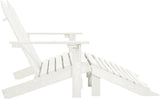 White Fir Wood 2-Seater Ergonomic Adirondack Chair with Ottoman for Outdoor Patio Garden - Photo 3