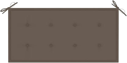 Garden Bench Taupe Smooth Teak Hardwood with Water-Based Finish,Garden Bench with Taupe Cushion Durable Teak Wood for Outdoor Comfort Patio Furniture