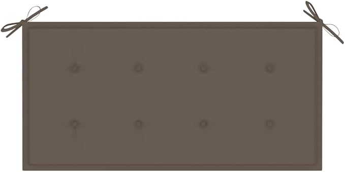 Solid Teak Wood Garden Bench with Taupe Cushion 44.1 Inch Outdoor Bench for Patio Porch or Balcony Comfortable Rectangular Seating