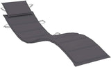 Patio Sun Lounger with Cushion, Solid Acacia Wood Outdoor Chaise Lounge for Poolside, Backyard - Photo 6