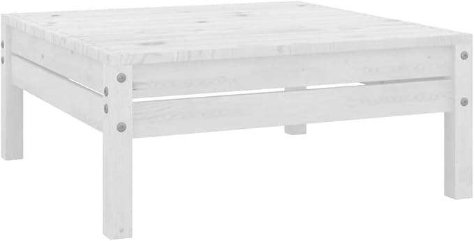 3-Piece Patio Lounge Set Solid Pine Wood Outdoor Furniture Set White Includes 2 Corner Sofas & Table for Garden Balcony Porch Small Spaces