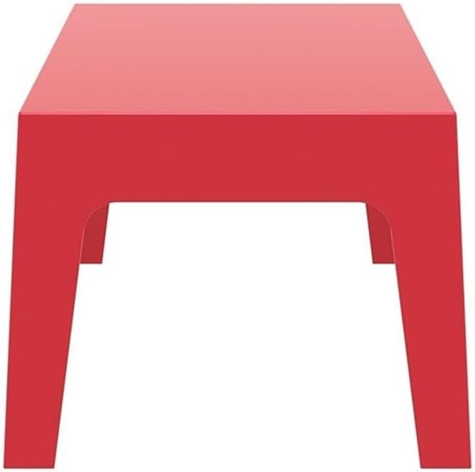Compamia Box Resin Patio Coffee Table in Red, Commercial Grade