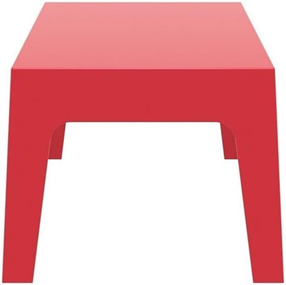 Compamia Box Resin Patio Coffee Table in Red, Commercial Grade
