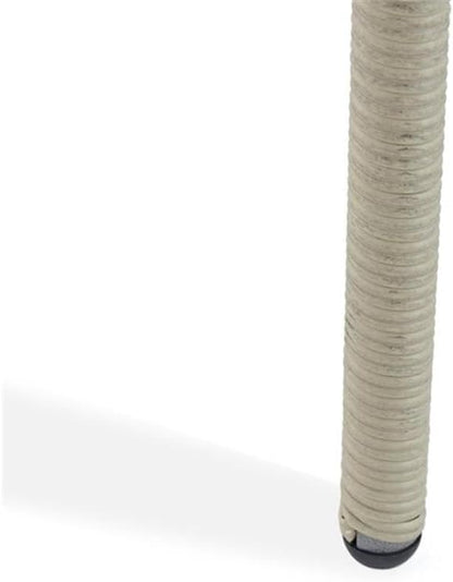 Alaterre Furniture "Windham All-Weather Wicker Outdoor 26"" H Cocktail Table with Glass Top", light gray