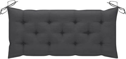Light Brown Garden Bench with Anthracite Cushion, Solid Acacia Wood Outdoor Seating for Two, Rustic Patio Furniture with Removable Cushion, Moisture Resistant Oil Finish,