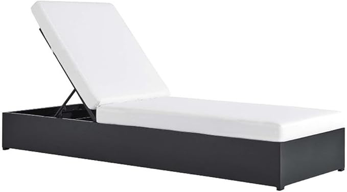 Modway Tahoe Aluminum Outdoor Chaise Lounge in Gray White with Weather-Resistant Cushions - Photo 1