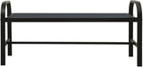 49" Black WPC Steel Outdoor Garden Bench, Vintage Patio Seating for 3, Powder-Coated Weather-Resistant Park Bench - Photo 4