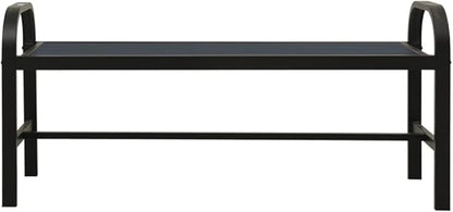 Garden Bench Deck Bench Patio Bench 49" Steel and WPC Black
