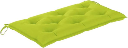 Patio Bench,Patio Garden Bench,Outdoor Benches,Patio Seating for Front Porch Backyard Park Outside Furniture Decor with Bright Green Cushion 44.1" Solid Teak Wood