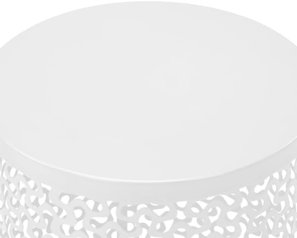 Outdoor Side Table Set of 3, Nesting Coffee End Tables Indoor, Lightweight Patio Furniture for Balcony, Garden,Coffee Table for Indoor, Plant Stand Outdoor,12", 14", 16" H (Matte White)