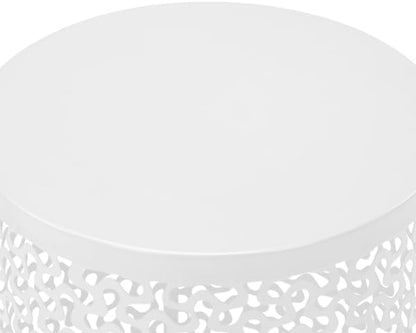 Outdoor Side Table Set of 3, Nesting Coffee End Tables Indoor, Lightweight Patio Furniture for Balcony, Garden,Coffee Table for Indoor, Plant Stand Outdoor,12", 14", 16" H (Matte White)