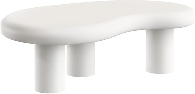 Modway Elowen Coffee Table in White - Concrete Sculptural Center Table for Indoor and Outdoor Spaces