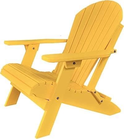 DuraWeather Poly® Classic King Size Folding Adirondack Chair (Lemon Yellow)