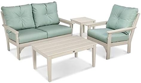 POLYWOOD® Vineyard Deep Seating Set, Black/Granite