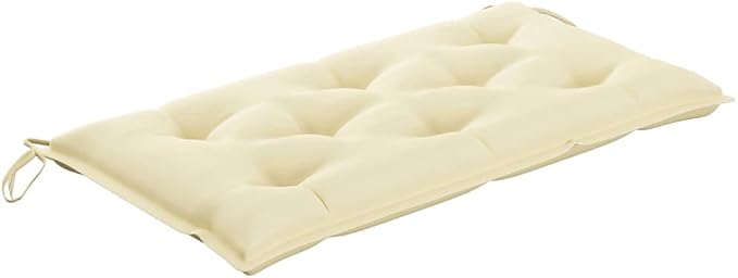 vidaXL Garden Bench Teak, Cream White Teak Wood Medium Sturdy