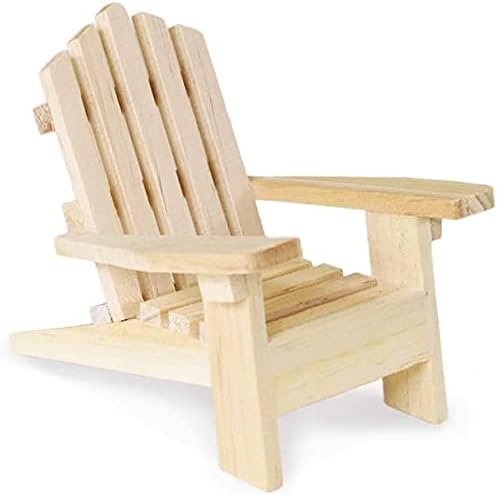 Multicraft Beach Adirondack Chair Miniature Wood for Dollhouses, Displays, Crafting, & DIY - 5 Inches - Set of 4, Brown, Medium