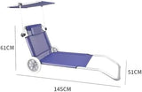 Beach Chair with Canopy Shade, Foldable, Easy to Move, Good Load Bearing, Fabric, Sun Chairs Loungers, for Patio, Beach - Photo 3