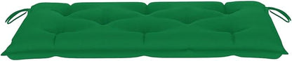 Natural Teak Wood Garden Bench Outdoor with Green Cushion for Patio Balcony Porch Seats 2 Rectangular Beige 44.1x44.1x37.0 in Durable Assembly Required