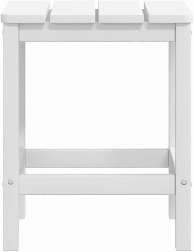 Outdoor Adirondack Side Table, 15x15x18 Inch Square HDPE End Table - Photo 6