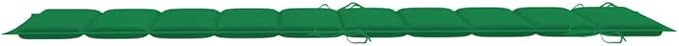 Patio Sun Lounger Set of 2, Outdoor Chaise Lounge Chairs with Cushions, Solid Acacia Wood Frame, Green Polyester Fabric - Photo 9