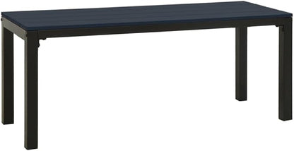 Garden Bench Black Steel Garden Bench Rectangular Vintage Yard Outdoor Seating for Outdoor Balcony