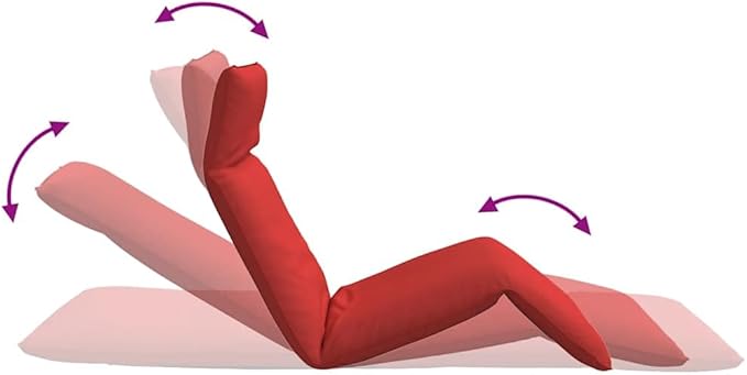Red Folding Sun Lounger, 69"x21"x3", 5-Pos Reclining, Water-Repellent Oxford, Portable for Patio Pool Yard Camping