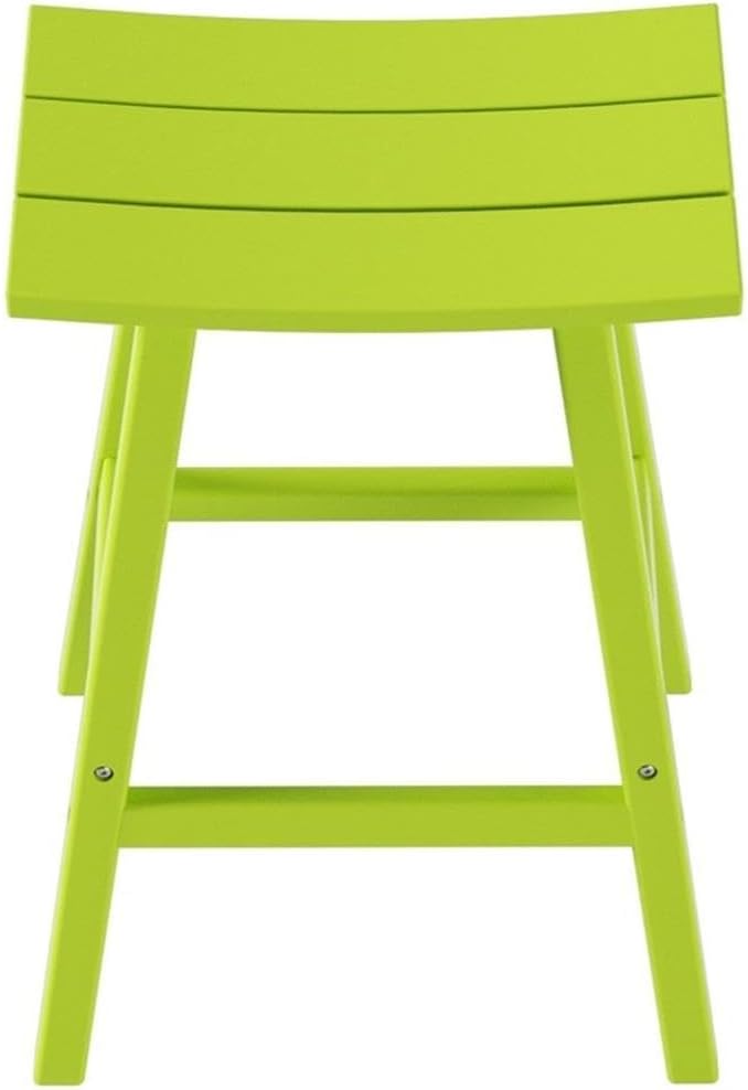 Costaelm All-Weather Bar Stools Set of 2, 29" Height Outdoor Bar Stools, Adirondack Poly Patio Bar Stool for Patio, Deck, Kitchen Counter and Garden, Lime