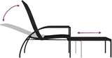 PE Rattan Outdoor Chaise Lounge 76.8 x 23.6 x 40.2 in Brown Matte Sun Lounger with Adjustable Backrest 21.7-40.2° & - Photo 9