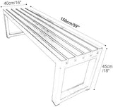 Weatherproof Metal Garden Bench, Durable Outdoor Seating, 500kg Capacity, Perfect for Patio, Park, Lawn, School - Photo 2
