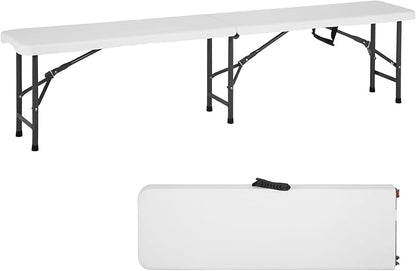 PayLessHere Portable 6 FT Plastic Folding Bench for Outdoor Use, Complete with Carrying Handle for Picnics Camping Dining Parties (1)
