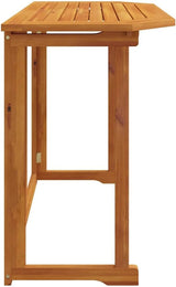 Balcony Table Brown Solid Acacia Wood Medium Foldable Poolside Table Coffee Tables for Beach Garden - Photo 5