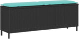 Garden Bench Deck Bench Patio Bench with Cushion Black 43.3"x11.8"x15.9" Poly Rattan - Photo 1