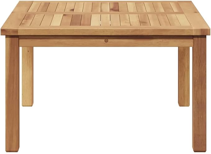 Solid Teak Wood Coffee Table, 23.6-Inch Square Low Profile Accent Table for Outdoor Patio, Garden, Balcony - Photo 6