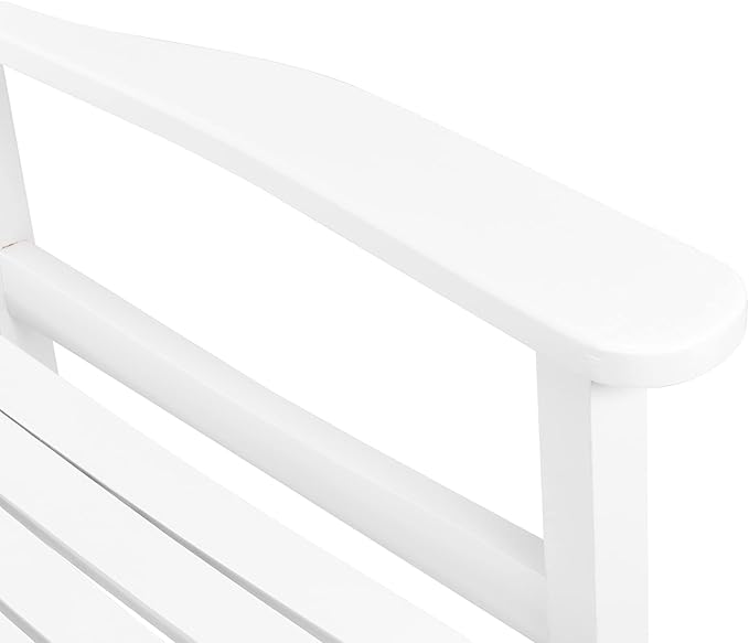 VINGLI Classic Wooden Rocking Chair with Handcrafted Comfort, Eco-Friendly and Durable Rocking Chair, Elegant and Stable Rocker for Indoor and Outdoor Use, White