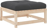 Rustic Anthracite Solid Pine Wood Modular Footstool for Patio and Garden with Weather-Resistant Cushion - Photo 8