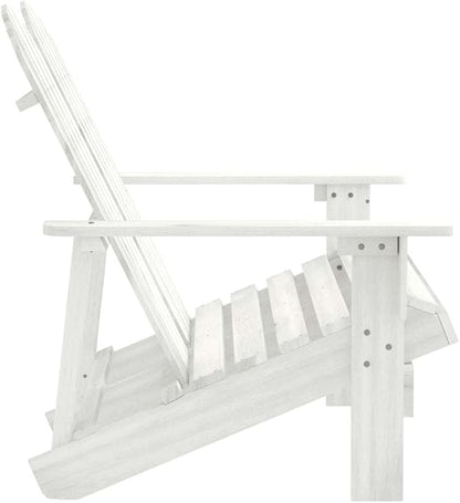 White Solid Fir Wood 2-Seater Durable Garden Adirondack Chair for Outdoor Relaxation Patio Balcony Ergonomic Design Modern Finish