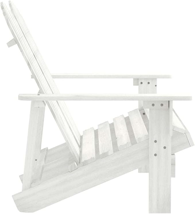 White Solid Fir Wood 2-Seater Durable Garden Adirondack Chair for Outdoor Patio Balcony Relaxation Ergonomic Design - Photo 4