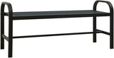 49" Black WPC Steel Outdoor Garden Bench, Vintage Patio Seating for 3, Powder-Coated Weather-Resistant Park Bench - Photo 3