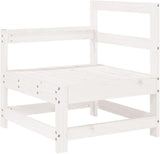 White Compact Outdoor Sectional Sofa 24.4" Solid Pine Slatted Bench, Matte Patio Loveseat for Garden, Balcony - Photo 2