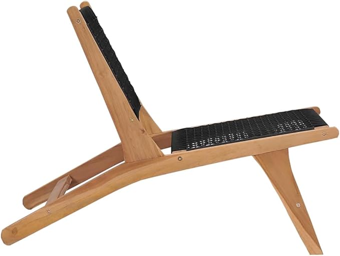 Sun Lounger Natural Teak Hardwood, Oiled Finish, Outdoor Chaise Lounge Chair with Removable Footrest, Patio Deck Garden, 23.6x35.2x25.6 in Outdoor Chaise