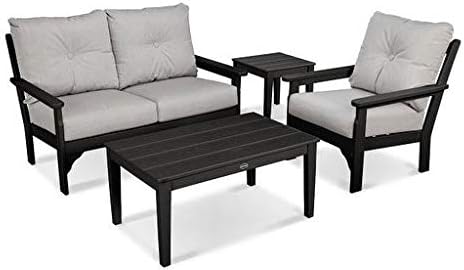 POLYWOOD® Vineyard Deep Seating Set, Black/Granite