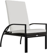 PE Rattan Outdoor Chaise Lounge 76.8 x 23.6 x 40.2 in Brown Matte Sun Lounger with Adjustable Backrest 21.7-40.2° & - Photo 8